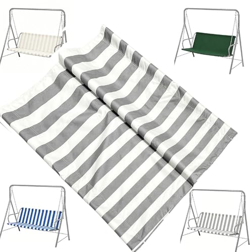 TAJMDGW Funda De Asiento Para Columpio Tela De Repuesto Para Silla Balancín Funda De Repuesto Para Silla De Patio Oxford Impermeable(Grey stripe,148x50x50cm/58'x20'x20')