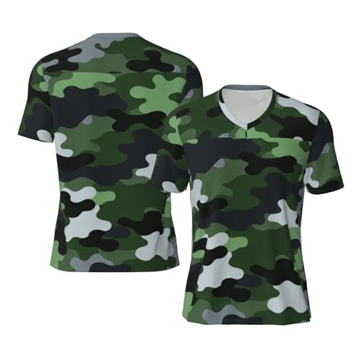Stylish Athletic Sports Jersey Outdoor-Camouflage-Pattern Men's Rugby Jersey Small