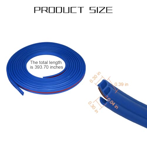 Image of Osilly Car Door Rubber Seal Strip, 32.8Ft Self Adhesive Weather Stripping Automotive Edge Trim, Weatherstrip Soundproof Vehicle Tailgate Window Sealing Cover, Universal for SUV RV Truck (Blue)