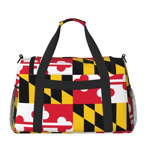 Flag of Maryland print Personal Item Bag Large Duffel Bag Travel Bag Weekender Bag Gym Bag Tote Duffel bag2