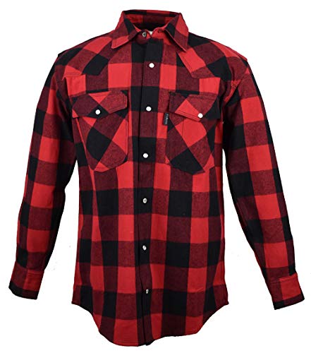 Men's Heavyweight Regular Fit Western Flannel Shirt, Big