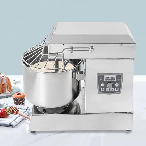Commercial Food Mixer, 750W 110V Electric Dough Kneading Machin, 12Qt Dual Rotating Dough Kneading Machine with Stainless Steel Bowl, Flour Blending Mixing Machine for Bakeries Restaurants Pizzerias