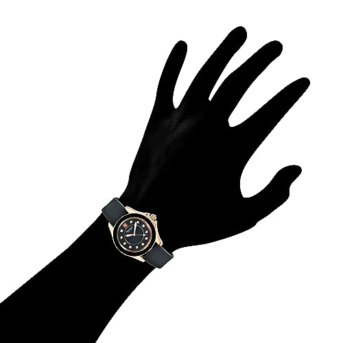 Arbon Collection Black Stainless Steel Women's Watch with Extra Silicone Interchangable Band4