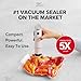 Chef Preserve Compact Vacuum Sealer for Food (Vacuum Sealer Machine + 3 Glass Vacuum Containers + 30 Reusable Vacuum Bags) Powerful Handheld Vacuum Seal Machine, Seal Meal Saver, Portable Food Sealer