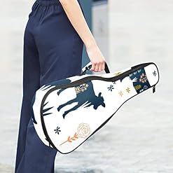 Sac de transport pour ukulélé avec silhouettes de vaches et de fleurs pour concert soprano, sac à dos à bandoulière… - Les Beatles, Paul McCartney, John Lennon, RIngo Starr, George Harrison Sac de transport pour ukulélé avec silhouettes de vaches et de fleurs pour concert soprano, sac à dos à bandoulière… – Image 6