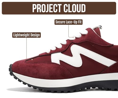 Image of Project Cloud Trendy Fashion Sneakers for Women 2026 - Memory Foam and Non-Slip Comfortable Casual Ladies Shoes for Womens Fashion Sneakers - Lightweight Lace-up Shoes (Lecco)