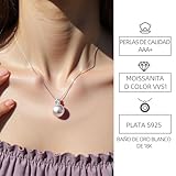 FEIKFEIZ Colgante de Moissanite con Perlas, Diamante de...