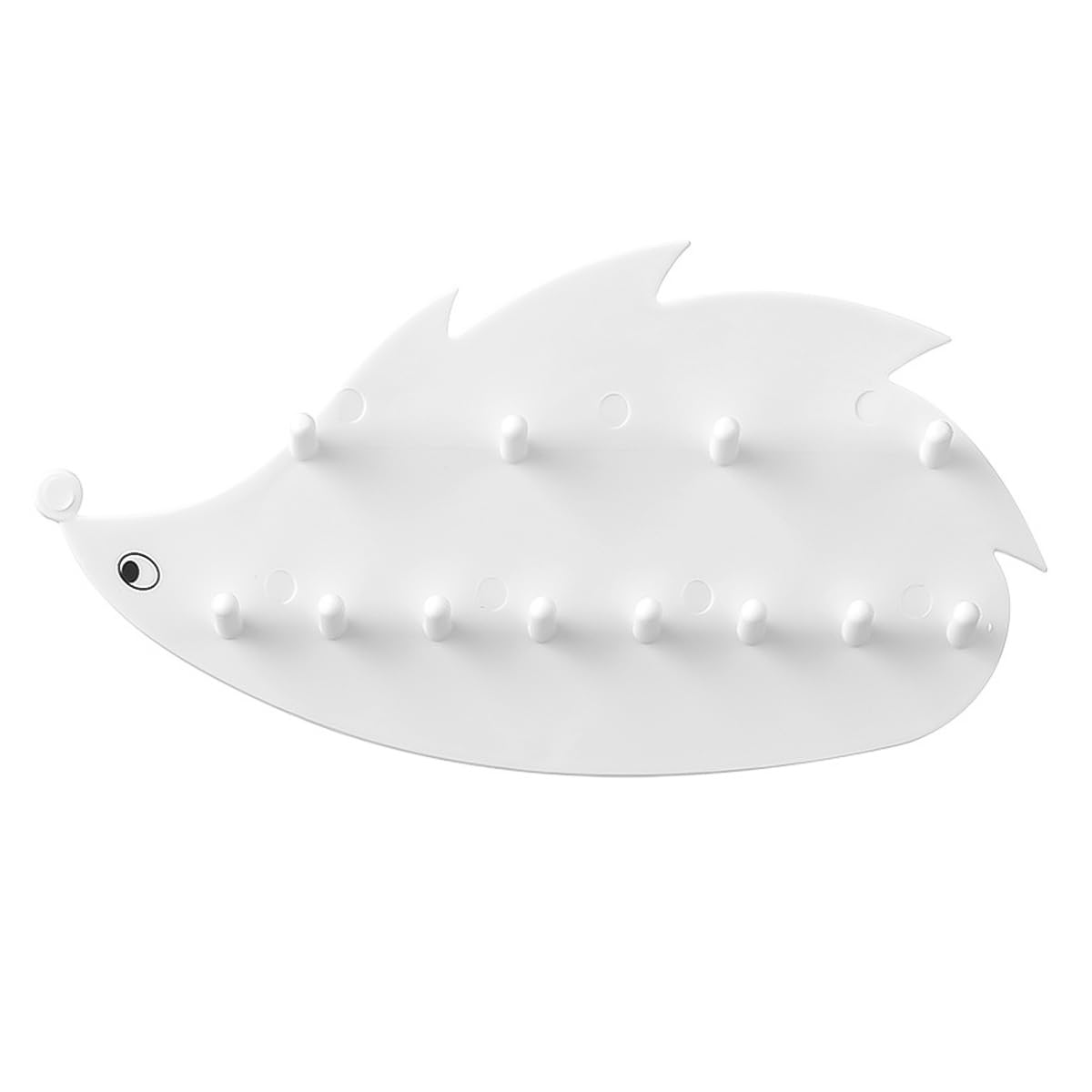 NUZAMAS 2 Pack Jewelry Hanger Hedgehog Wall Mounted Jewelry Organizer 12 Hooks Self-Adhesive Jewellery Storage Rack Stand for Clothes Necklace Ring Earring White