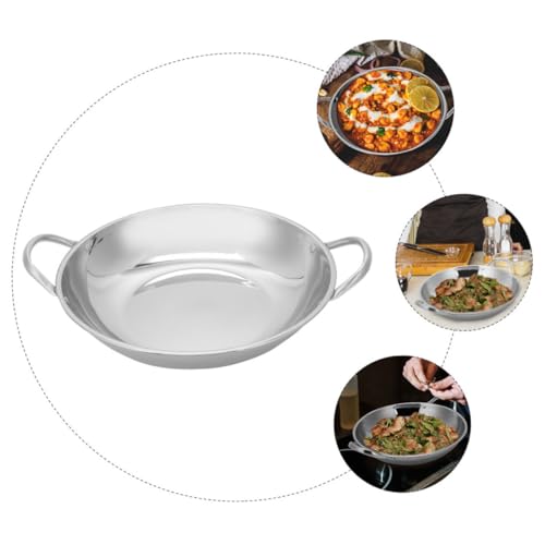 Wok de acero inoxidable con doble asa y fondo plano miniatura 7
