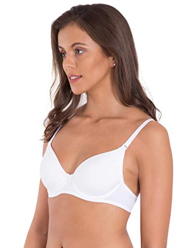 Image of Jockey 1245 Women Under-Wired Padded Super Combed Cotton Elastane Stretch Medium Coverage T-Shirt Bra with Detachable Straps
