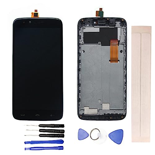 JayTong Digitizer Ecran LCD D'affichage + Écran Tactile Verre Assemblé Remplacement + Outils pour HOMTOM HT50 Noir avec Cadre