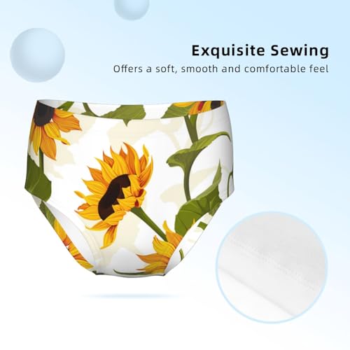 Sunflower Floral Girls' Underwear Soft Cotton Little Girls Panties Comfort Briefs3