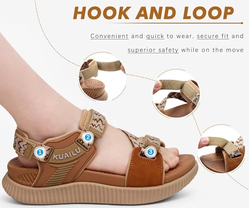 Image of KuaiLu Womens Orthopedic Walking Sandals with Arch Support Recovery Cushion