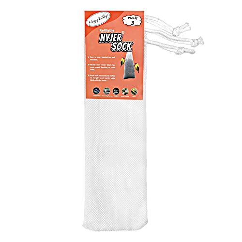 Happy Wings 3Pc Refillable Thistle Seed (Nyjer) Easy...