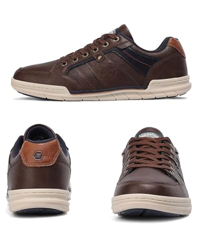 Image of ARRIGO BELLO Mens Casual Shoes Fashion Sneakers Breathable Comfort Classic Lace-Up Low Top Walking Shoes