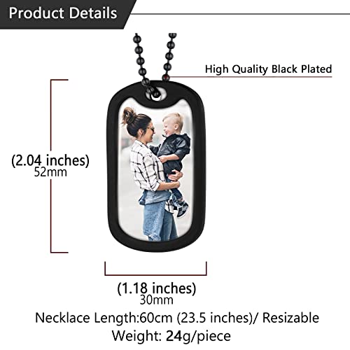 U7 Customized Picture On Black Dog Tags Necklace For Solider With Silicone Silencer #TOP6