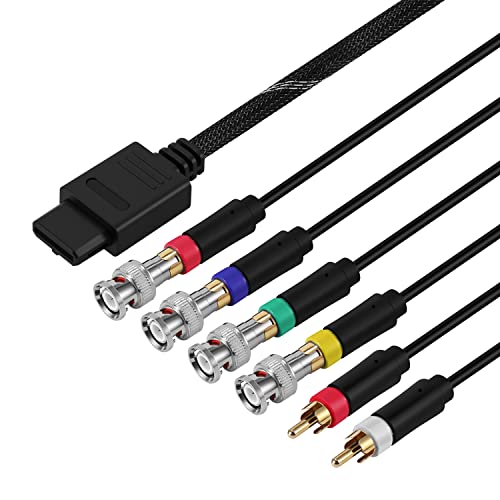Connecteur de câble adaptateur TNP N64 RGB/RGBs, compatible avec GameCube, Nintendo N64, SNES, et SFC vers RGB/RGBS (rouge, vert, bleu, synchronisation) moniteurs pris en charge avec connecteurs BNC Cover