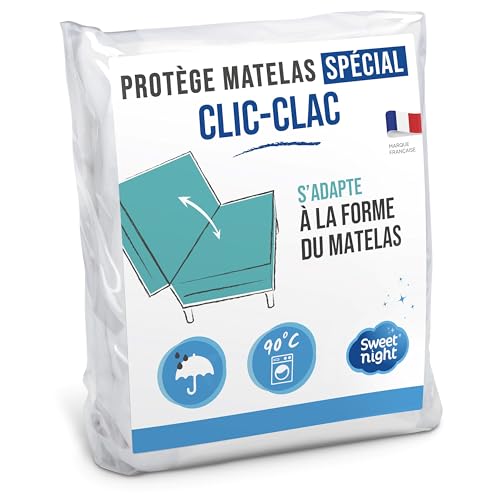 SWEET NIGHT - Protège Matelas pour Clic Clac | 130x190 cm | Alèse Imperméable | Lavable à 90°C