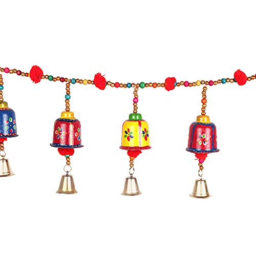 Indian Jaipuri Bandhanwar Multi Color Traditional Elegant Pearl With Pumpum Door Hanging Toran, Bandhanwar, Door Hanging For Main Door/Temple/Festival 3 Feet By Indian Collectible #TOP2