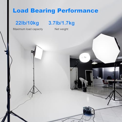 Image of 2pack Heavy Duty Light Stand 9.2ft / 110 inch Aluminum Spring Cushioned Tripod Lighting Stands Max Loading:10KG Adjustable 94cm-280cm with Carry Bag for Photography Softboxes Umbrella Studio Shooting