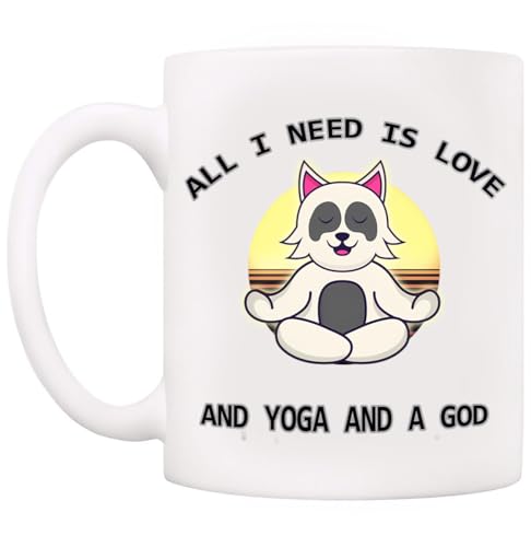All I Need Is Love And Yoga And A Dog Best Illustration Coffee Mug, Gift For Men, Women, Coffee Cups 11oz - 15oz