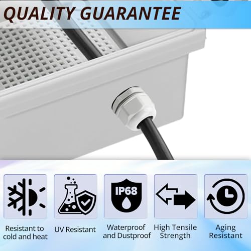 Image of MAKERELE 1 /2 NPT Nylon Cable Gland Strain Relief Connector Waterproof IP68 | 1 /2 Inch NPT, 20pcs, Grey Cable Gland, 6-12mm Cable Diameter with Gaskets, Wire Grommet, for Electrical Junction Box