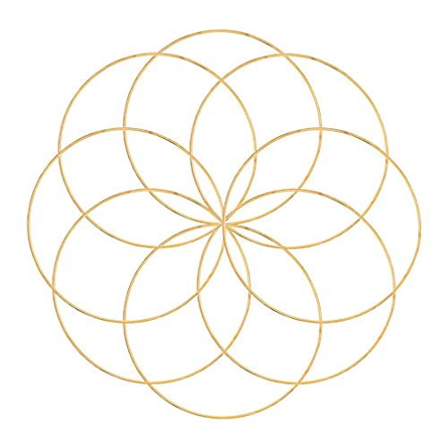 NUOBESTY 10pcs Golden Rings Metal Hoops for DIY Craft Dream Catcher Wreath Macrame Making Supplies 15cm