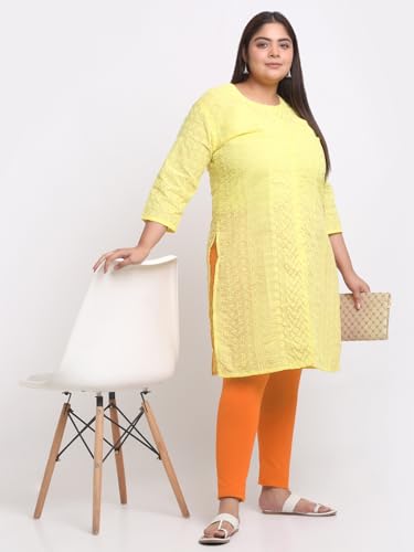 Image of Soft Cotton Ankle Lenght Solid Regular and Plus 35 Colours Leggings for Womens and Girls (Sizes :- M to 6XL)