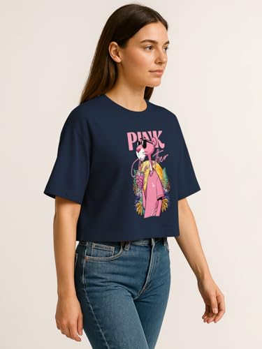 Image of HELLCAT Beige Printed Loose Fit Crew-Neck Crop T-Shirt for Women