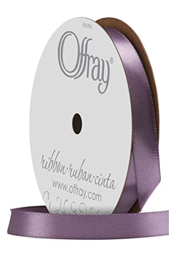 Image of Berwick Offray 995822 3 /8 inch Wide Single Face Satin Ribbon, Amethyst Purple, 6 Yds