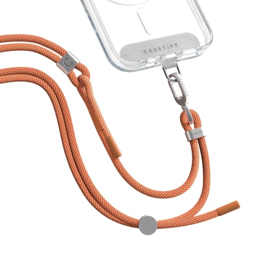 Image of CASETiFY 6mm Rope Cross Body Strap with Card - Orange