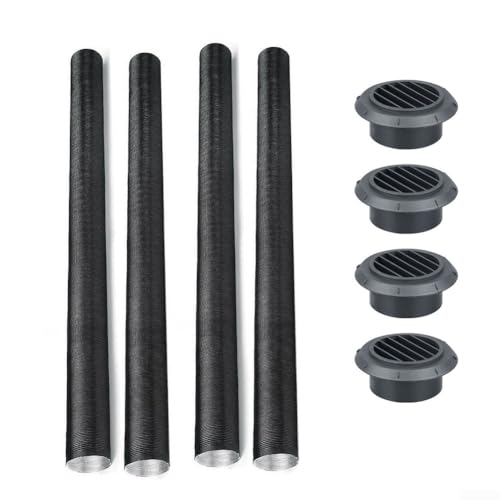 16 Piece Diesel Heater Ducting Kit for Car and Truck Use with 4 Flexible Ducting Pipes 4 Mushroom Heads 8 Hose Clamps Fits 42mm Outlet Hose Applications