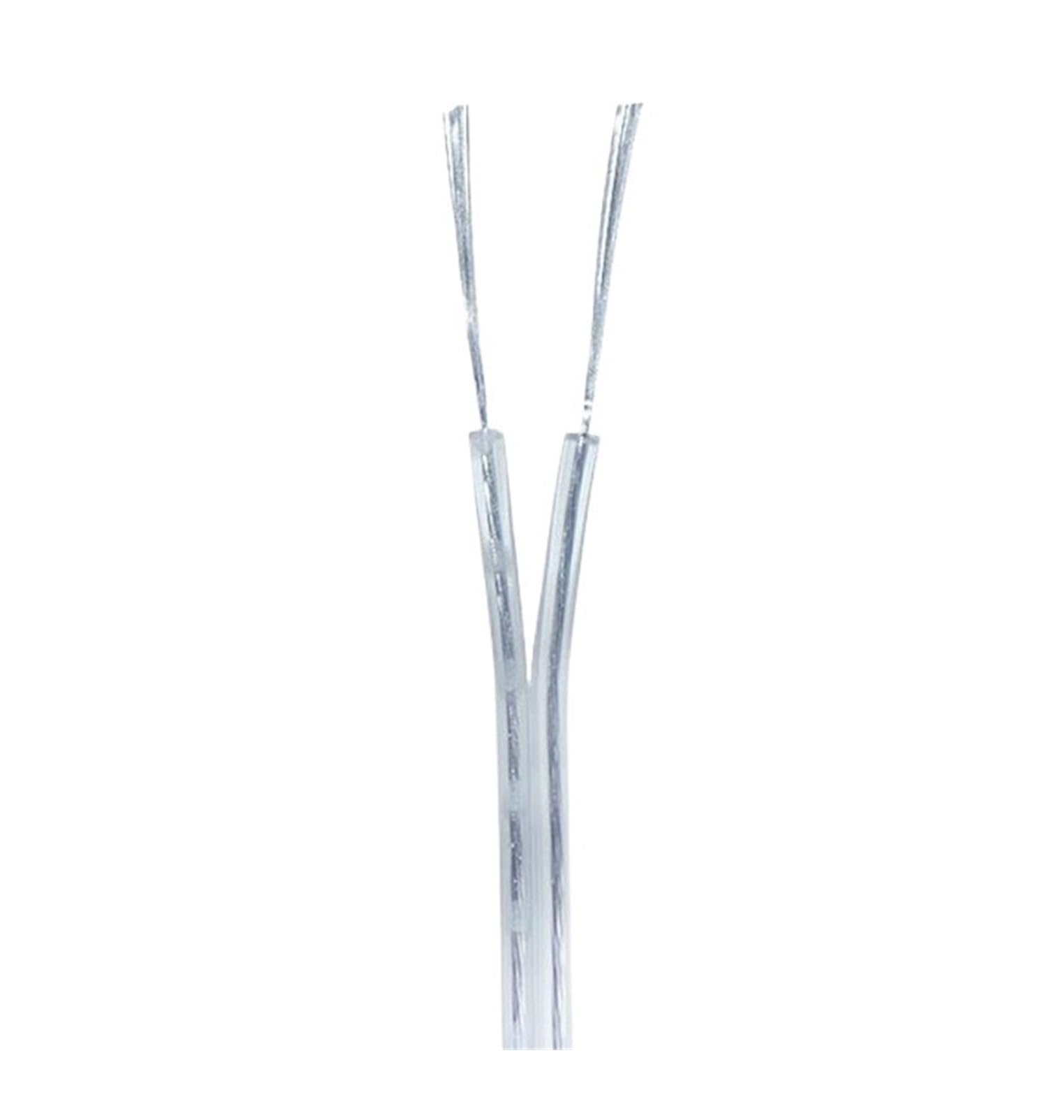 1-100m 28/26/24/22/20/18AWG Cable De Cobre 2 Núcleos Paralelo Transparente Línea Plana Alimentación for Tira Luz | 26 AWG, 100 m