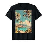 Photo Gallery vintage hawaii beach view minimalista graphic art maglietta Photo Gallery vintage hawaii beach view minimalista graphic art maglietta