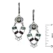 Autumn Glaze Multi-Color Crystal Dangle Earrings for Women, Antique Silver Handmade