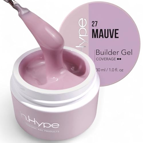 IN.HYPE UV/LED Professional Hard/Builder Gel for Nail Extension/Strengthening/Overlays File Off (Mauve)