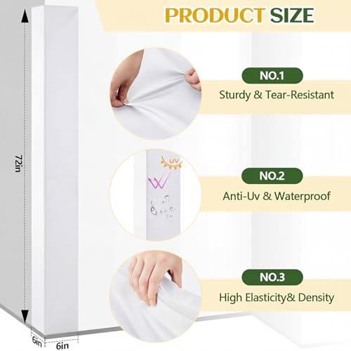 Image of Wonderjune Wall Corner Guards Edge Protector Heavy Duty Foam Corner Protectors for Wall Waterproof 2 Sides Padding for Gyms, Basketball Court, Kindergarten, Playrooms, Garages(6ft,White)