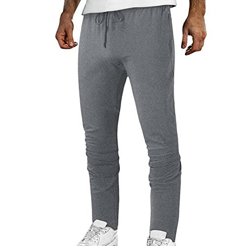 Dreamyth Sweatpants for Men,Men s Casual Straight Pants Elastic Waist Drawstring Athletic Joggers with Zipper Pockets