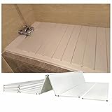 Bandeja Bañera Plegable Cubierta De Bañera Bandejas Para Bañera, PVC El Plastico Cubierta Aislamiento Bañera Tablero De Polvo, Impermeable Tablero Tapa, Longitud 125/135/150/160/170/180cm Plegable ( C