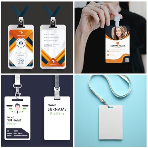 200 Pcs Blank CR80 PVC Cards with Slot Punch on Short Side, White Vertical Slot Punch Card for Photo ID Badge Printers, Standard 30Mil Size