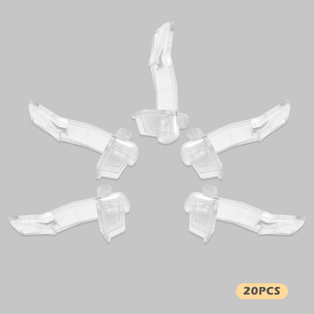 20Pcs Plastic Locking Shelf Support Peg,Easy Install Shelf Support Pin Clip,Self-Locking Bracket Clip,Clear Shelf Peg for Furniture,Shelf,Supplies,Bookshelf,Closet,Cabinet