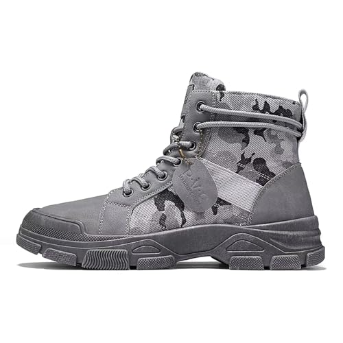 TERBOFIN Tactical Military Boots for Men Comfort Combat Boots Lightweight Camouflage Mid-top Canvas Boots with Soft Out-sole for Casual Work Walking2
