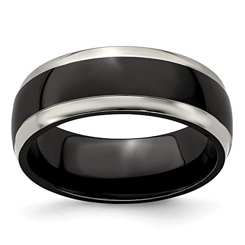 Edward Mirell Two Tone Titanium 8mm Wedding Band - Size 9.5