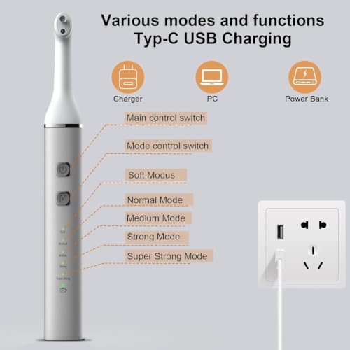 Image of Tooth Polisher,Teeth Polishing Kit for Daily Cleaning,Polishing Then Whitening of Tooth (Professional Toothpaste Include),USB Rechargeable Dental Polisher with LED Light,6 Heads,5 Speed Modes