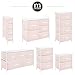 mDesign Tall Dresser Storage Tower Stand with 4 Removable Fabric Drawers - Steel Frame, Wood Top Organizer for Baby, Kid, and Teen Bedroom, Nursery, Playroom, or Dorm - Jane Collection - Pink/White