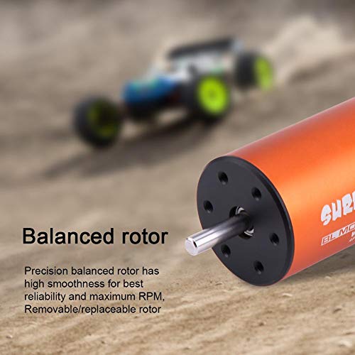 Dilwe RC Auto Sensorless Motor, 3670 1900KV 4 Pole 5mm Shaftlessless Motor für 1/8 Fernbedienung Auto-Zubehör Teile