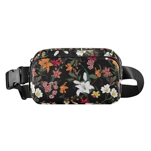 Blooming Flower Garden - Riñonera de moda para hombres y mujeres, mini bolsa de pecho con correa ajustable para entrenamiento, correr, senderismo, Jardín de flores florecientes, 1 size