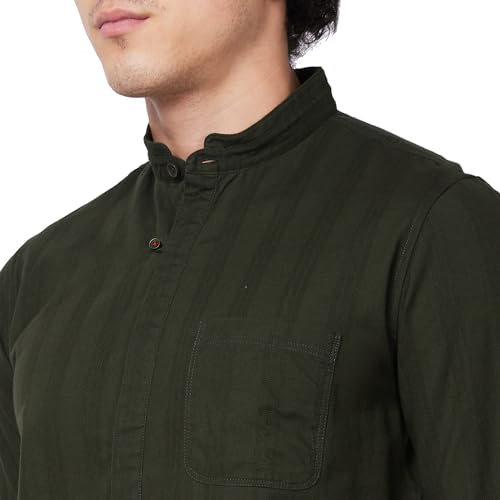 Image of Spykar Men's Regular Fit N /A Full Sleeve Solid Casual Shirts