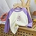 CRAZY GOTEND Children 3 Piece Spring and Autumn Long-Sleeved Round-Necked T-Shirt Loose Base Shirt Cartoon Pattern 5-6Y/120-130