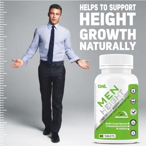 GNL Height Support For Men To Help Dietary Supplementation,& Strong Bones With Essential Amino Acid Supplement -60 Tablet (Pack 1), 8 grams